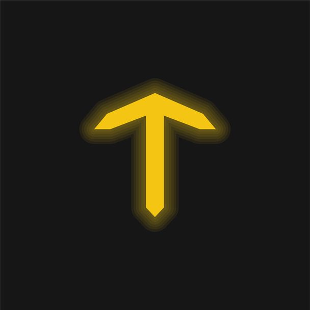 Kotva žlutá zářící neonová ikona - Vektor, obrázek