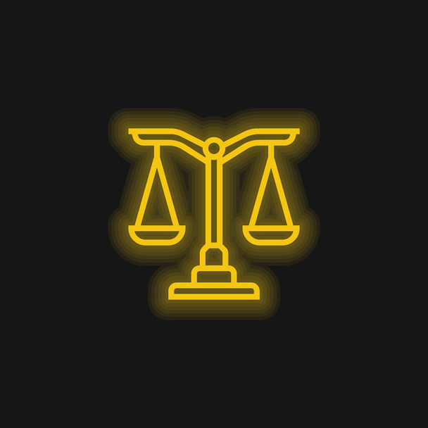 Równowaga żółty świecący neon ikona - Wektor, obraz