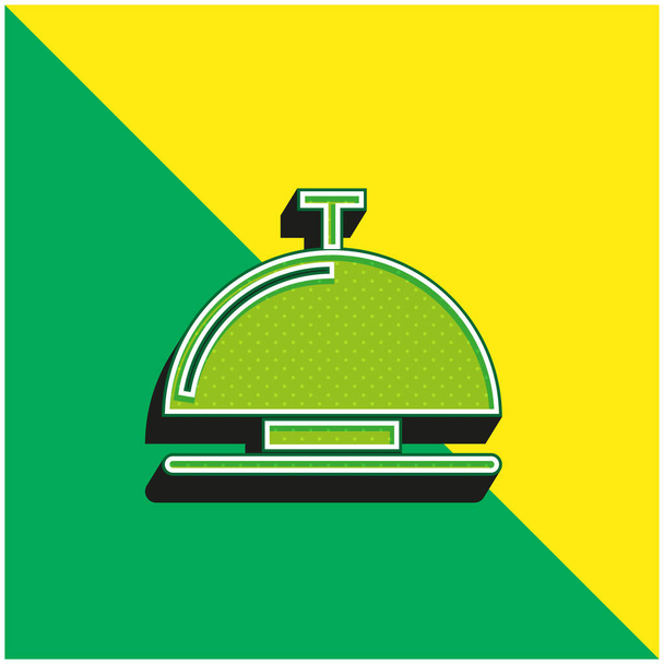 Bell Groen en geel modern 3D vector icoon logo - Vector, afbeelding
