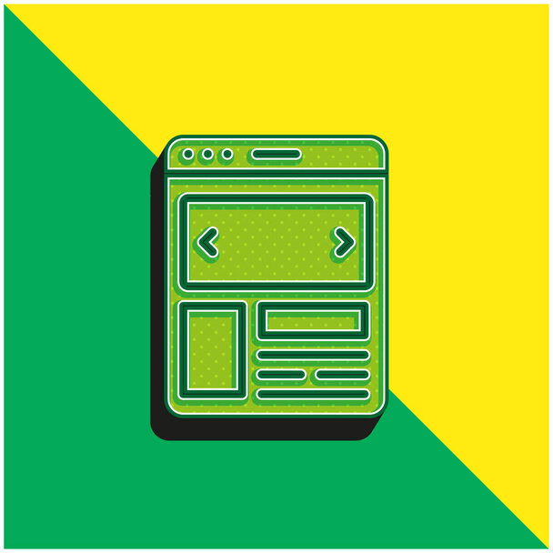 Advertenties Groen en geel modern 3D vector pictogram logo - Vector, afbeelding