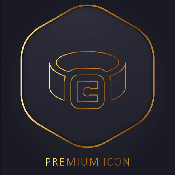 Логотип или иконка золотой линии пояса - Вектор,изображение