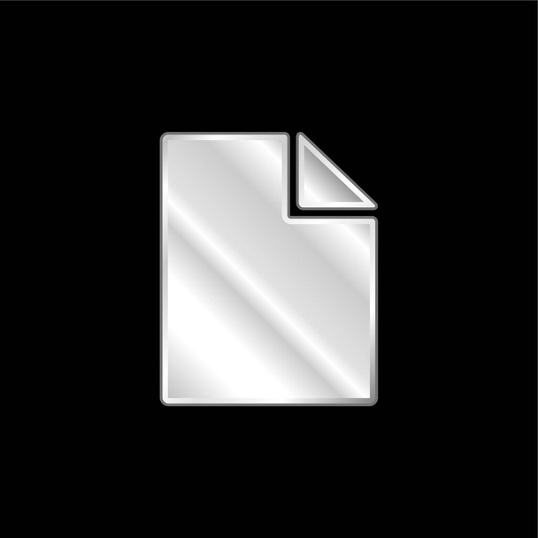 Blank Document silver plated metallic icon - Vector, Image