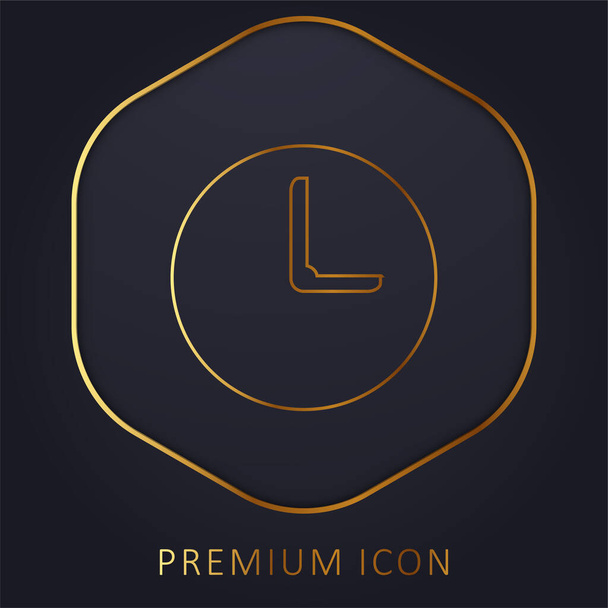 Reloj de pared negro línea de oro logotipo premium o icono - Vector, Imagen