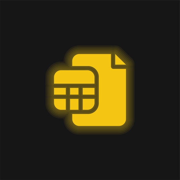 Ikona Žlutě zářící neony účtů - Vektor, obrázek