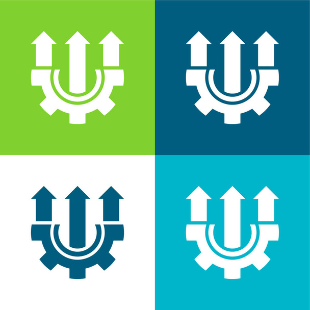 Análisis Conjunto mínimo de iconos de cuatro colores planos - Vector, imagen