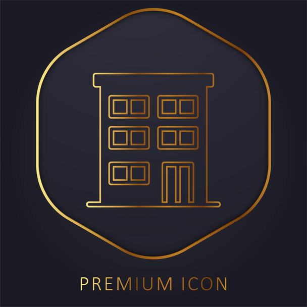 Apartman arany vonal prémium logó vagy ikon - Vektor, kép