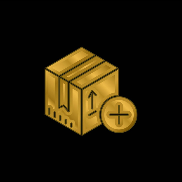 Añadir chapado en oro icono metálico o vector de logotipo - Vector, Imagen