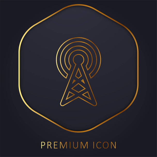 Antenna linea dorata logo premium o icona - Vettoriali, immagini