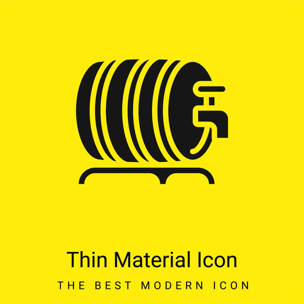 Pivní sud minimální jasně žlutá ikona materiálu - Vektor, obrázek