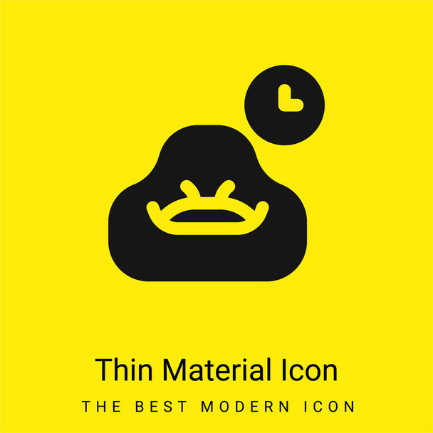 Saco de feijão ícone material amarelo brilhante mínimo - Vetor, Imagem