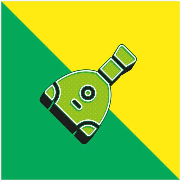 Balalaika Groen en geel modern 3D vector icoon logo - Vector, afbeelding