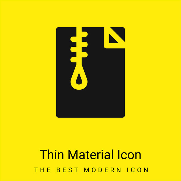 Archive minime icône matérielle jaune vif - Vecteur, image