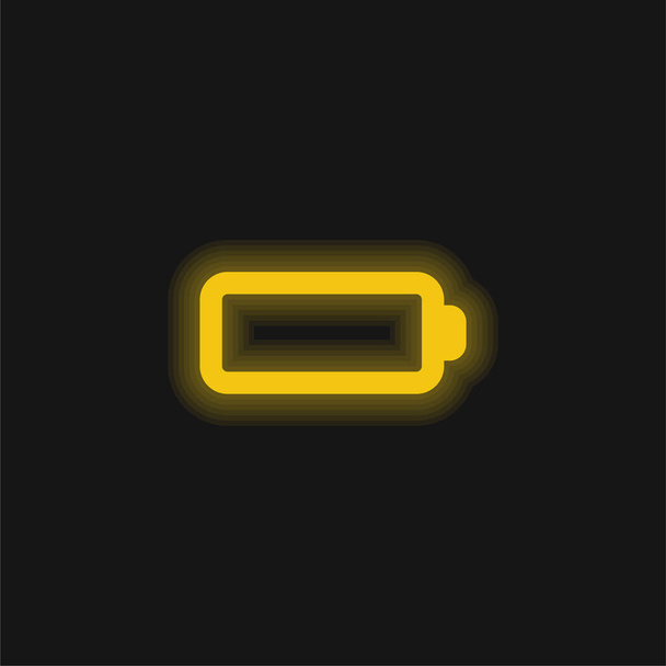 Akku keltainen hehkuva neon kuvake - Vektori, kuva
