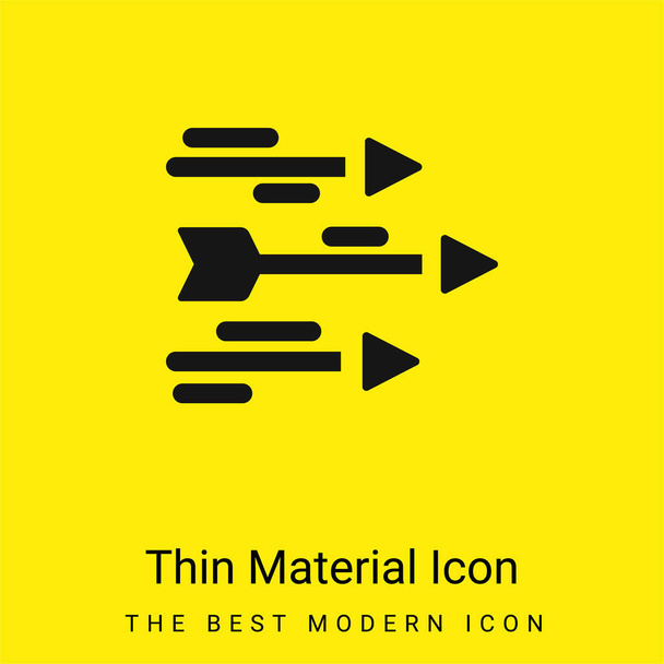 Setas mínimo ícone material amarelo brilhante - Vetor, Imagem
