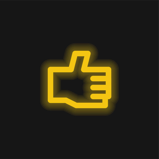 Approve yellow glowing neon icon - Vector, Image