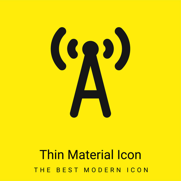 Antenna minimális fényes sárga anyag ikon - Vektor, kép