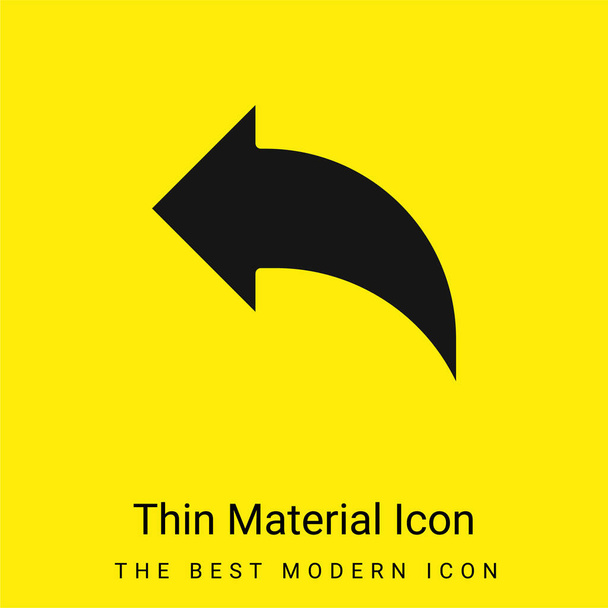 Icône matérielle jaune vif minimale arrière - Vecteur, image