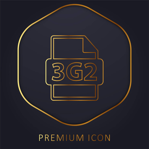 3G2 σχήμα αρχείου χρυσό λογότυπο πριμοδότηση γραμμή ή εικονίδιο - Διάνυσμα, εικόνα