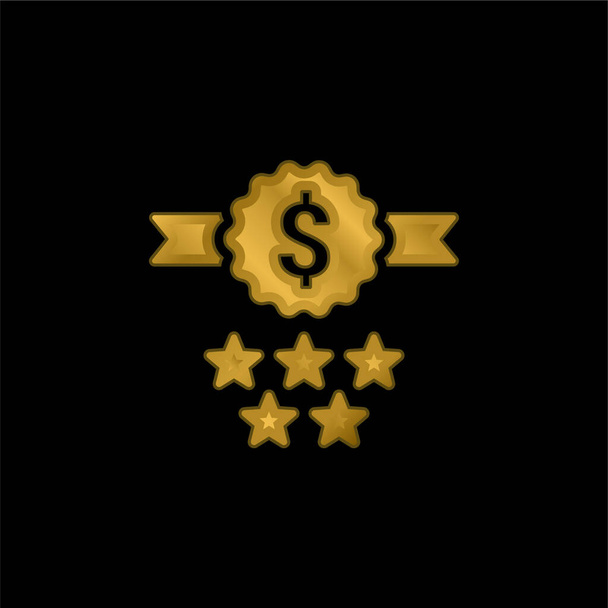 Badge oro placcato icona metallica o logo vettoriale - Vettoriali, immagini