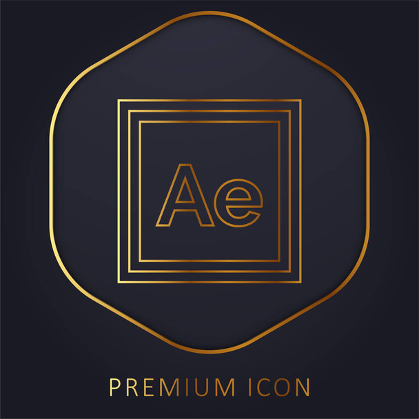 After Effects logo złotej linii premium lub ikona - Wektor, obraz
