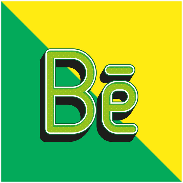 Behance Green and yellow modern 3d vector icon logo - Vector, Image