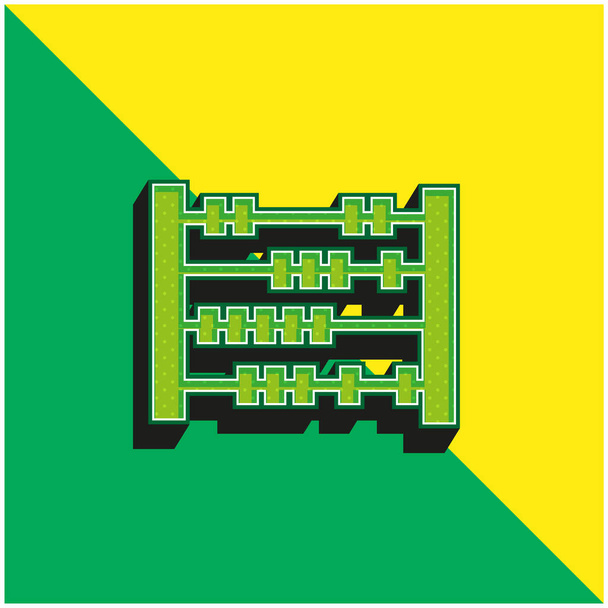Abacus Green і жовтий сучасний 3d векторний логотип ікони - Вектор, зображення