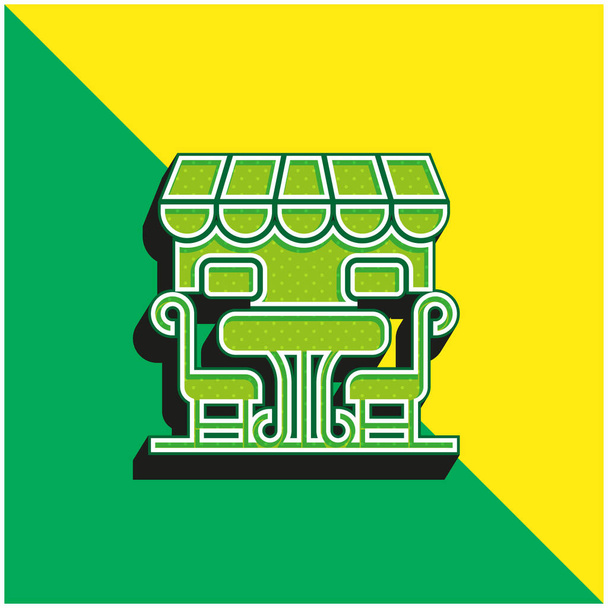 Bistro Zelené a žluté moderní 3D vektorové logo - Vektor, obrázek