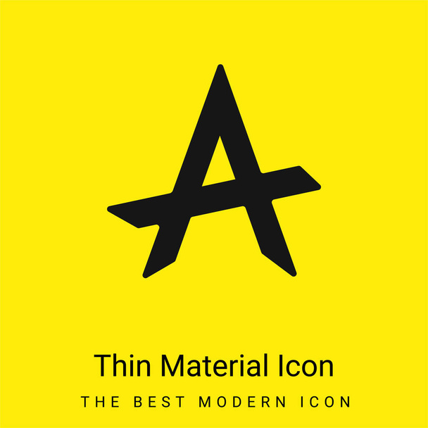 Anarchy minimal bright yellow material icon - Vector, Image