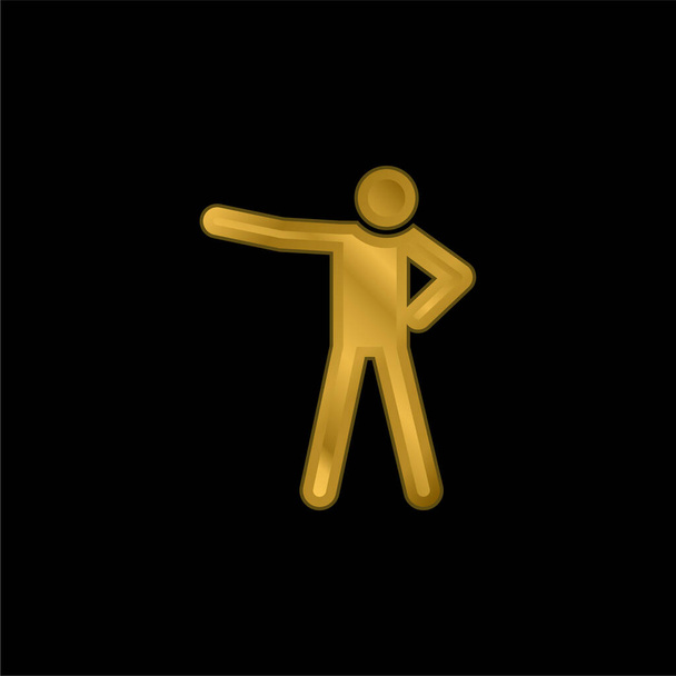 Breakdance oro placcato icona metallica o logo vettore - Vettoriali, immagini
