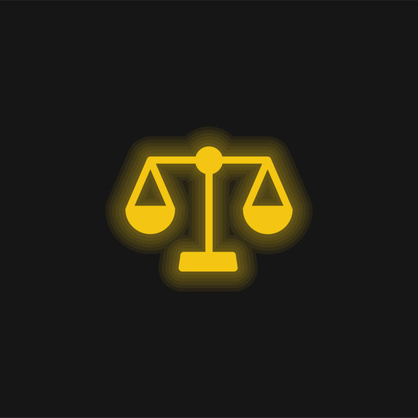 Balance gelb leuchtende Neon-Symbol - Vektor, Bild