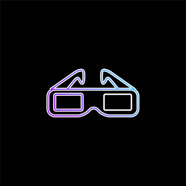 3d Spectacles For Cinema blue gradient vector icon - Vector, Image
