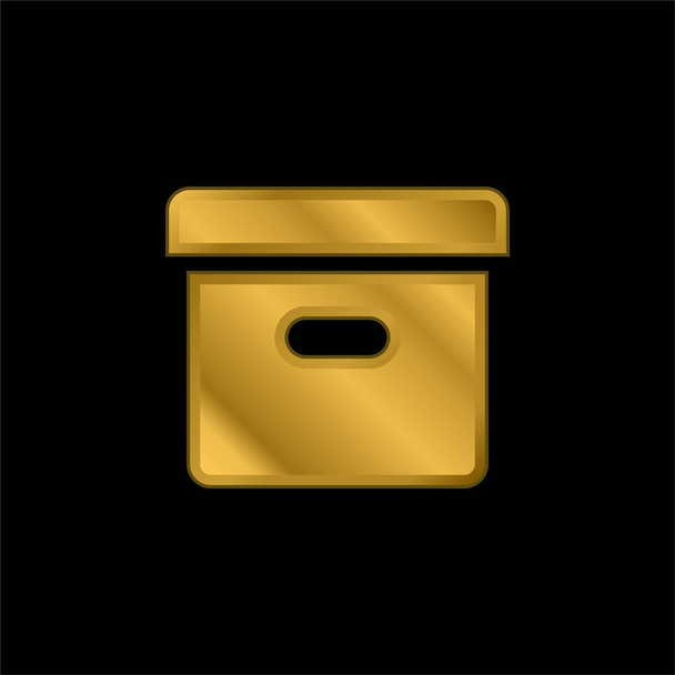 Box vergoldet metallisches Symbol oder Logo-Vektor - Vektor, Bild