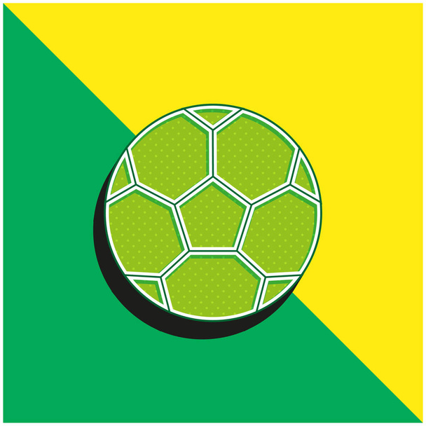 Logo d'icône vectorielle 3D moderne vert et jaune - Vecteur, image