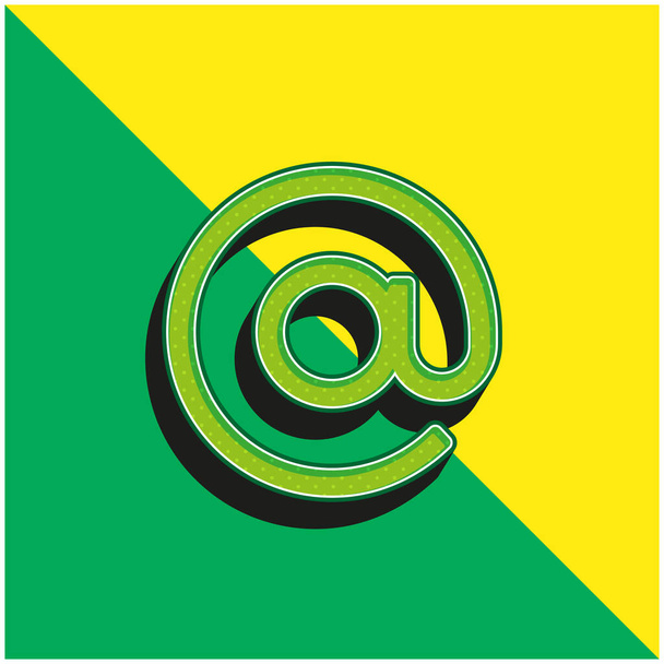 No verde e amarelo moderno logotipo do ícone do vetor 3d - Vetor, Imagem