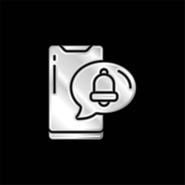 Alarm postříbřená kovová ikona - Vektor, obrázek
