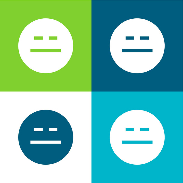 Conjunto de ícones mínimos de quatro cores plano entediado - Vetor, Imagem