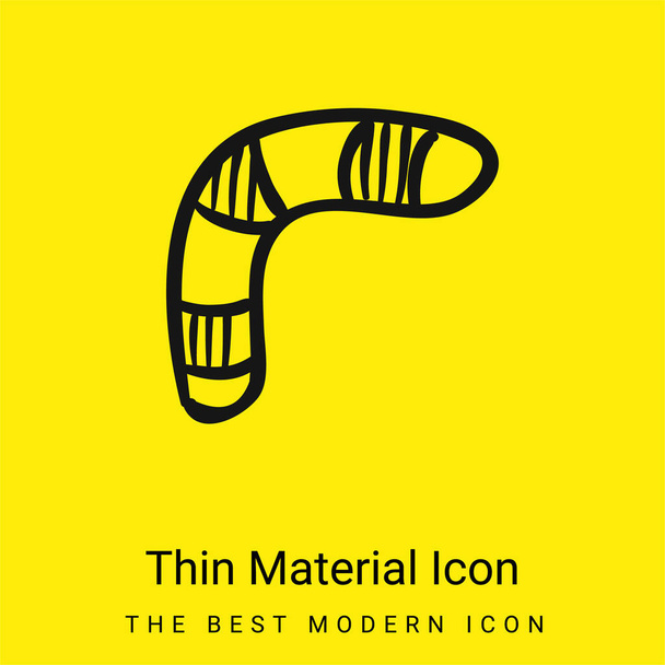Бумеранг минимальный ярко-желтый значок материала - Вектор,изображение