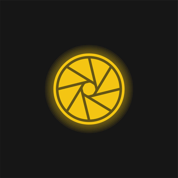 Apertura amarillo brillante icono de neón - Vector, Imagen