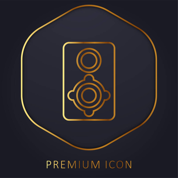 Nagy hangszóró arany vonal prémium logó vagy ikon - Vektor, kép