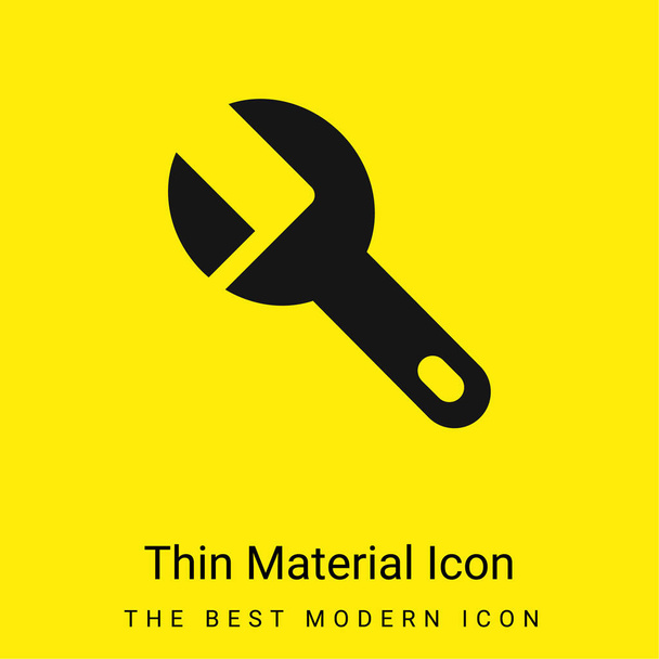 Grote moersleutel minimaal helder geel materiaal icoon - Vector, afbeelding