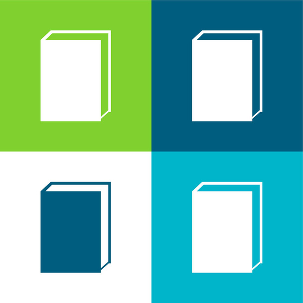 Kniha Byt čtyři barvy minimální ikona nastavena - Vektor, obrázek