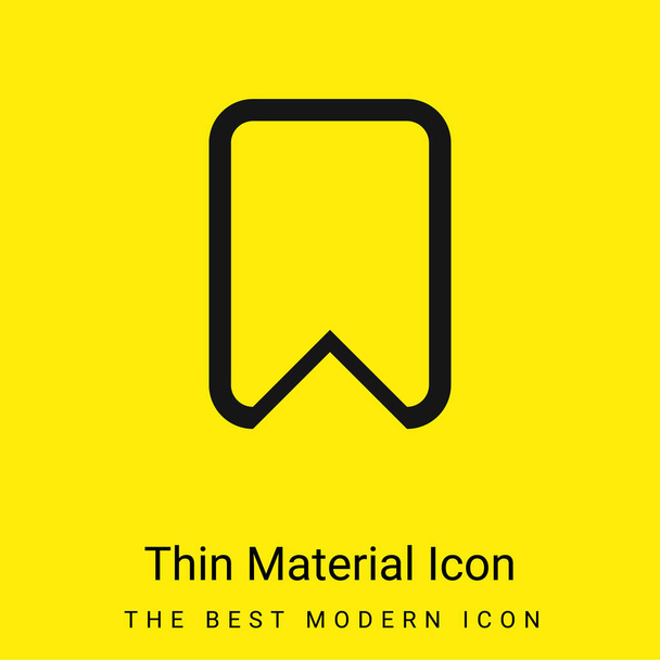 Bookmark Outlined Interface Symbol minimal bright yellow material icon - Vector, Image