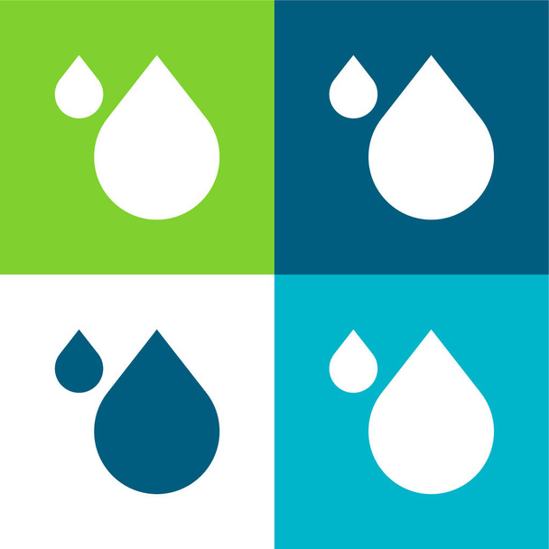Set di icone minime a quattro colori Blood Flat - Vettoriali, immagini