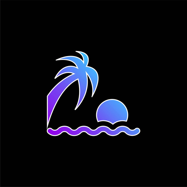 Playa Sunset azul gradiente icono de vector - Vector, imagen