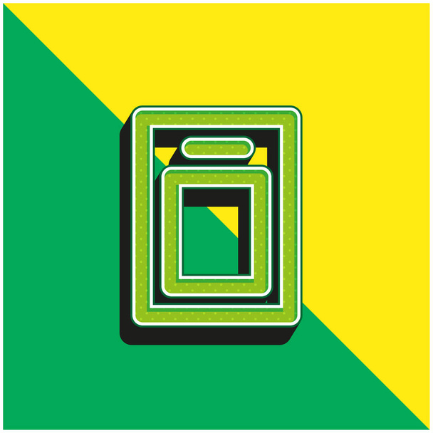 ボードグリーンと黄色のモダンな3Dベクトルアイコンのロゴ - ベクター画像