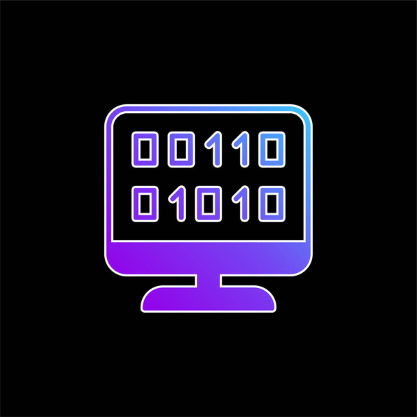 Binární ikona modrého přechodu kódu - Vektor, obrázek