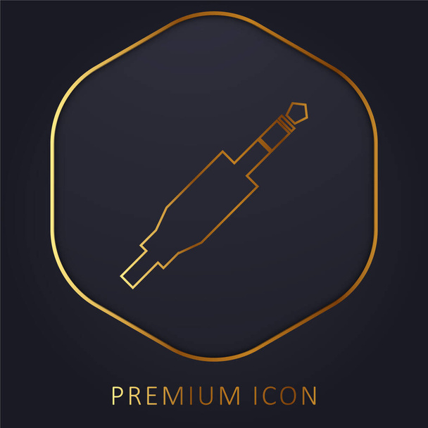 Audio Jack Connector gouden lijn premium logo of pictogram - Vector, afbeelding