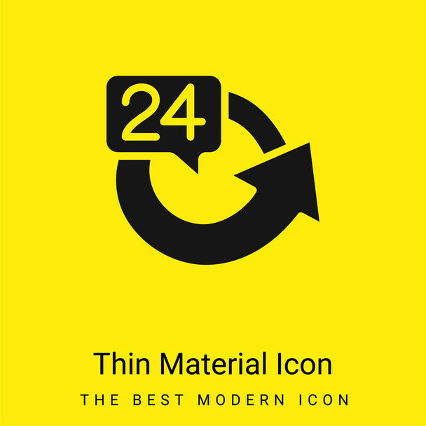 24 ore icona minimale materiale giallo brillante - Vettoriali, immagini