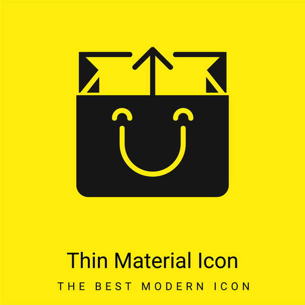 Τσάντα minimal φωτεινό κίτρινο υλικό εικονίδιο - Διάνυσμα, εικόνα