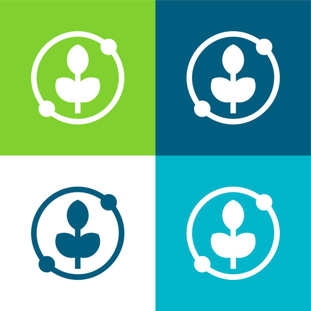 Agronomia Set di icone minimali a quattro colori - Vettoriali, immagini
